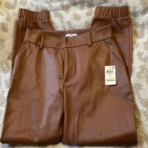 New Bar III Faux Leather Joggers 4